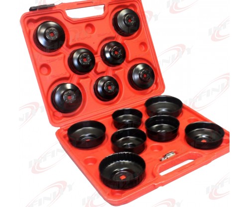 15pc Oil Filter Cap Wrench Socket Removal Install Set 65-14F to 100mm-15F Cup